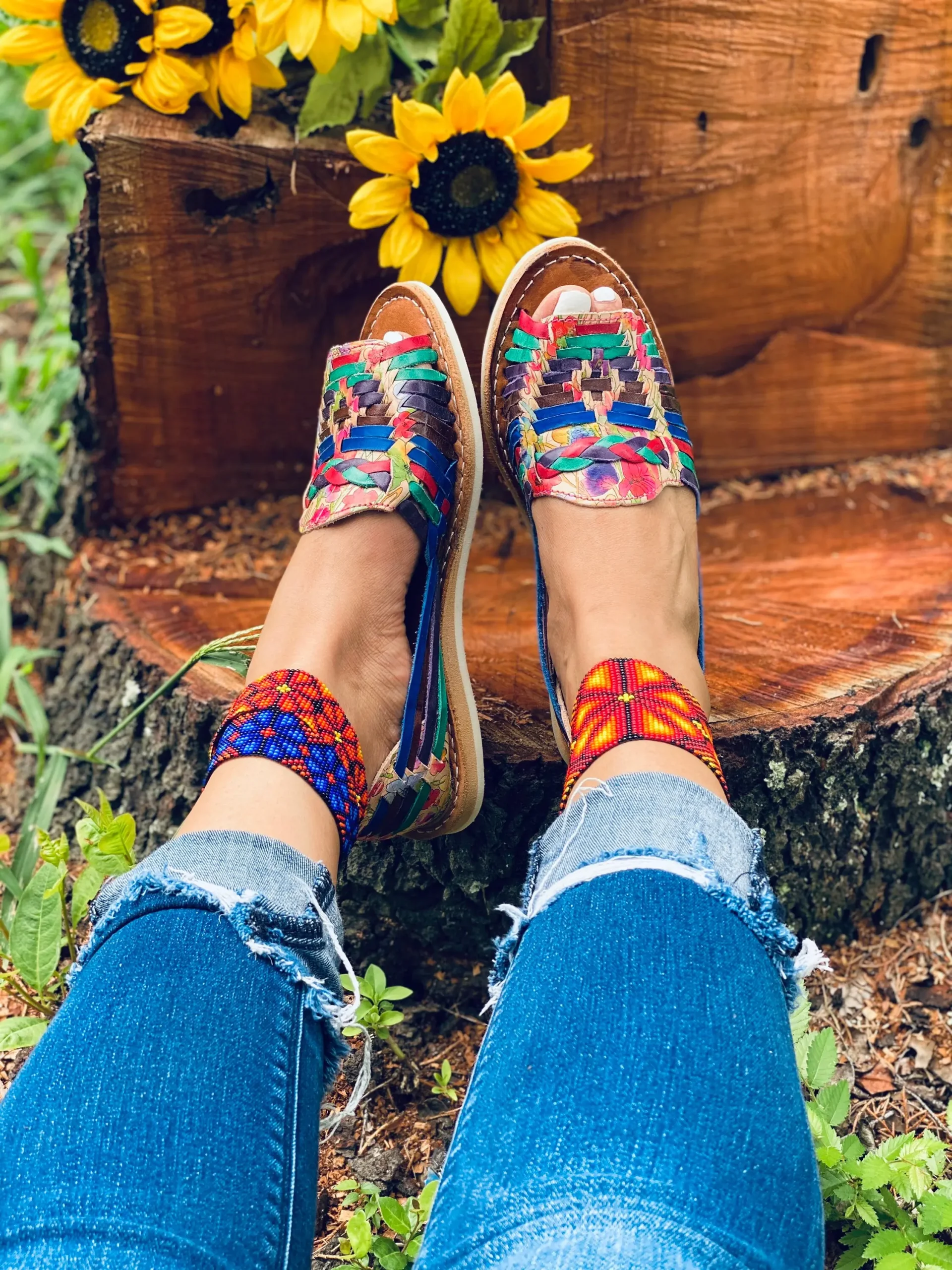 Serenity Open Toe Modern Huarache Sandal Mexican Style