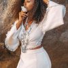 Off White Bell Sleeve Top Bridal Goddess Robe